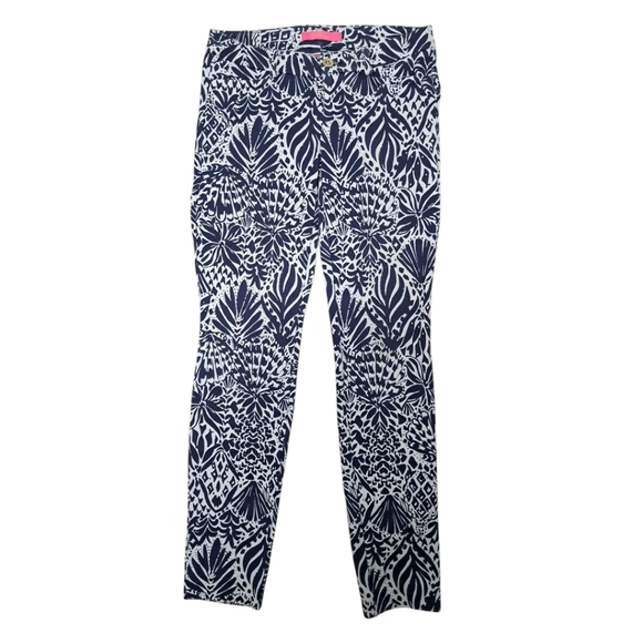Lilly Pulitzer Kelly Stretch Knit Ankle Pants By Land or Sea Size 0 - Picture 3 of 15